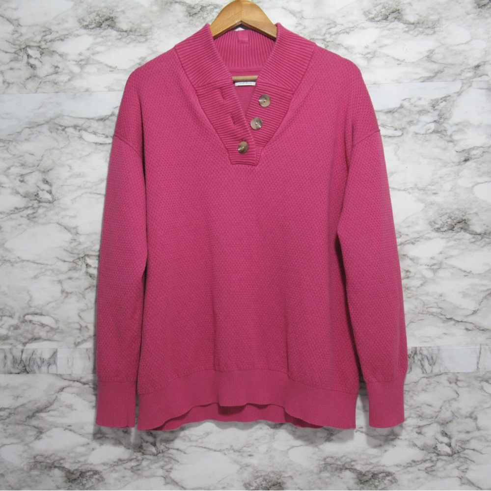 Tommy John Pink Sweater Pullover Henley Size 2XL